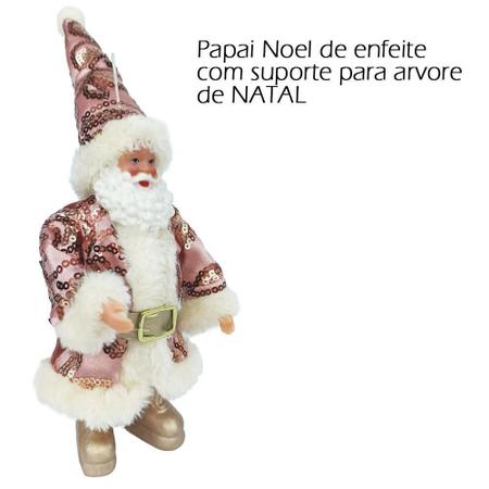 Imagem de Enfeite Natal Papai Noel Rosa Lantejoula 25cm