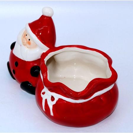 Imagem de Enfeite Natal Papai Noel Sentado Saco Presente Em Cerâmica