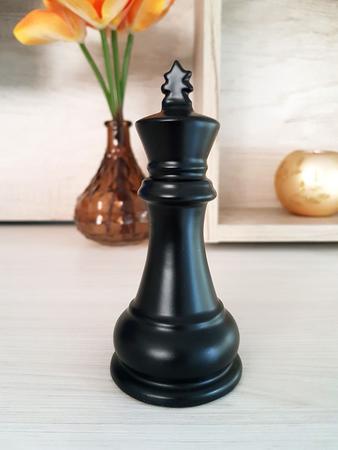 Enfeite Peça de Xadrez em Porcelana Preta Peão 12cm - Flash