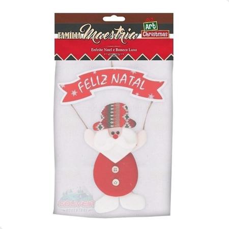 Imagem de Enfeite Porta Pendente Placa Papai Noel Tecido Natal