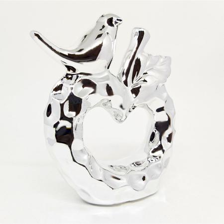 Imagem de Enfeite Sala Estar Rack Estante Sofisticado Criativo Elegante Cromado Pássaro Maça Amor Cerâmica
