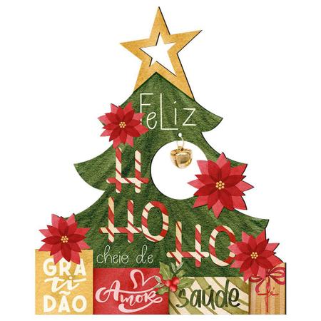 Plaquinha de MDF Árvore de Natal Fé Amor 57cm - 01 unidade - Litoarte -  Rizzo Embalagens - Rizzo Embalagens