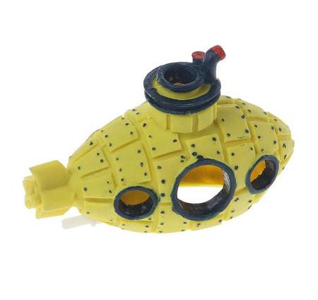 Imagem de Enfeite Submarino Amarelo Oxigenador Para Aquários
