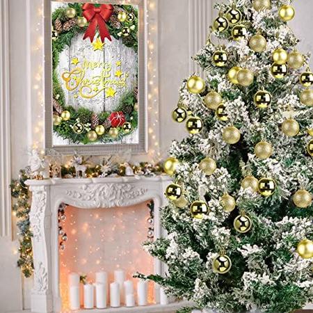 Imagem de Enfeites de árvore de Natal de 24ct Conjunto de 1,57 polegadas Mini Despedaçados Bolas de Enfeites de Natal para decorações de Natal (Ouro)