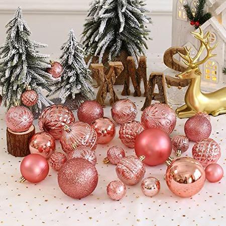 CONJUNTO ROSE GOLD PARA DECORAÇÃO ÁRVORES DE NATAL -LINDO