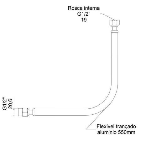 Imagem de Engate Flexivel Alta Vazão 2060 60cm