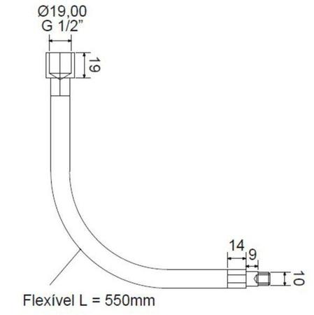 Imagem de Engate Flexível para Monocomando 55cm Meber Metais