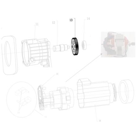 Imagem de Engrenagem Maior da Bomba Compatível com Lavajato Black&Decker PW1400-BR