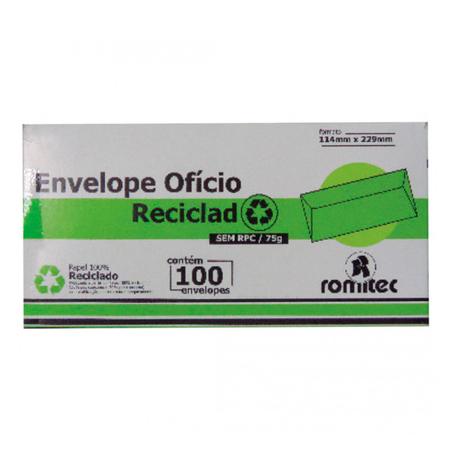 Imagem de Envelope ofício reciclado 114x229mm plastpark 100un