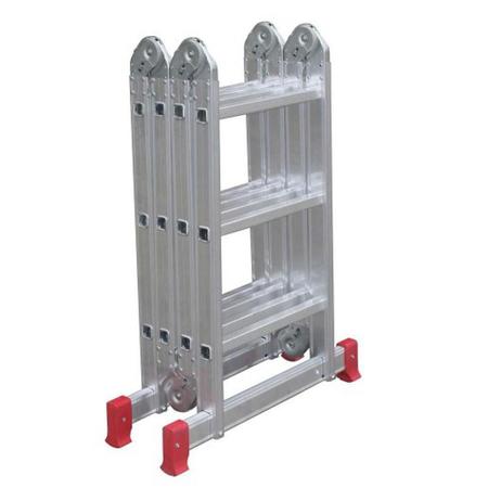 Imagem de Escada Articulada 4X3 Suprema Pro 12 Degraus Alumínio