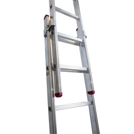 Imagem de Escada de alumínio extensível 2 x 11 degraus 3,25 x 5,56 m - MODELO 3 em 1 - Rotterman