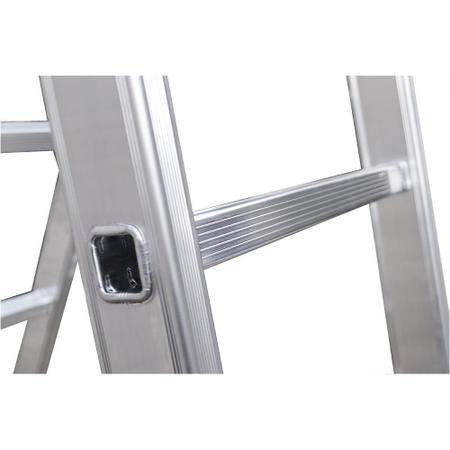 Imagem de Escada de alumínio extensível 2x6 degraus 1,85 x 2,76 m - MODELO 3 em 1 - Rotterman
