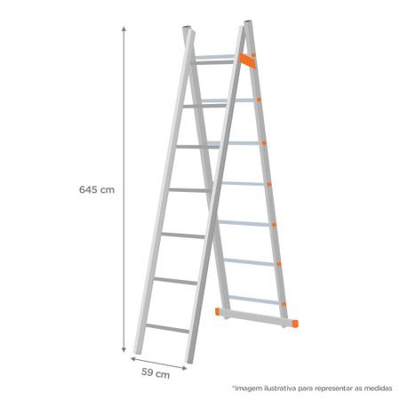 Imagem de Escada de Alumínio Mor Extensiva, 26 Degraus - 5209