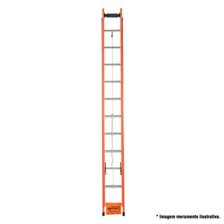 Imagem de Escada de Fibra de Vidro 15 Degraus Extensível 3,0 x 4,8 Metros EAFD-15 SÍNTESE
