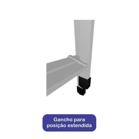 Imagem de Escada Extensiva Cinza 8x14 Degraus 2,50x4,40m Ferro 120Kg 3 em 1 -210p NV