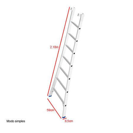 Imagem de Escada Extensiva de Alumínio 2x7 Degraus Mor