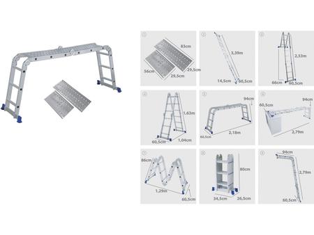 Imagem de Escada Multifuncional Alumínio Mor 12 Degraus