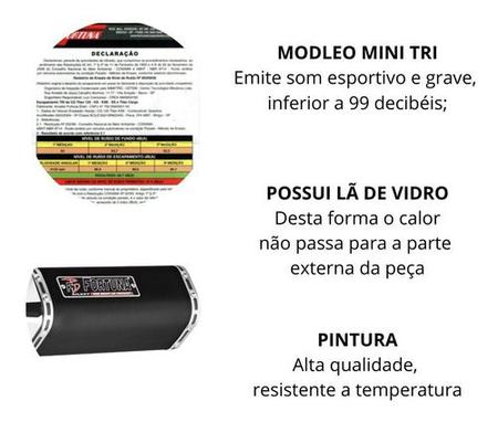 Escapamento Fortuna F1 Mini Tri Cg 125 Titan / Fan Ks 00a08 Imagem de Escapamento Fortuna F1 Mini Tri Cg 125 Titan / Fan Ks 00a08