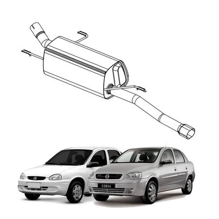 Imagem de Escapamento Silencioso Traseiro Corsa Sedan 1.0 2002 a 2006