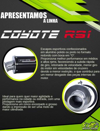 Imagem de Escape / Ponteira Coyote RS1 Aluminio Redondo - CB 500 1997 até 2005 - Honda