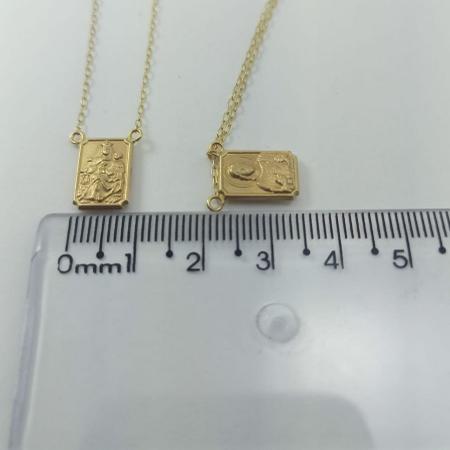 Imagem de Escapulário de Ouro 18k Veneziana Medalha dupla face média