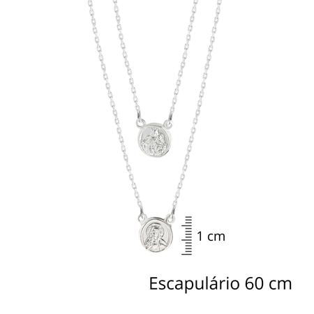 Imagem de Escapulário nsra carmo medalha redonda 60 cm de prata 925
