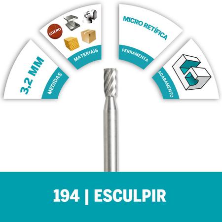 Imagem de Escareador para Esculpir de Ponta Quadrada 3,2mm com 2 Unidades 194 - 26150194AC000 - DREMEL