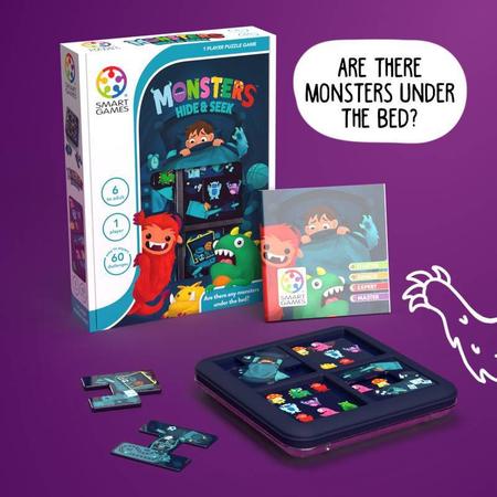 Jogos Inteligentes Quebra-cabeça Educacional Esconde-Esconde com Monstros  +6 Anos