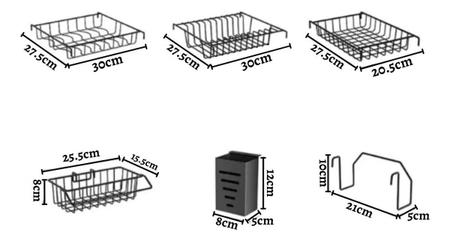 Escorredor De Louça 10 Pratos Com Suporte Para Talheres Preto - Loja Dekor, Cubas Inox, Cadeiras Escritório, Torneiras Gourmet