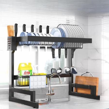 Imagem de Escorredor de Louça Suspenso Modular Cozinha Autossustentável Inoxidável Organizador De Louça 65cm Pra Sua Cozinha Para Pratos Copos Talheres
