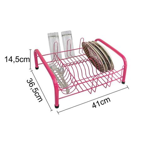 Imagem de Escorredor de Louças Cozinha P/ 11 Pratos e 6 Copos - Colors