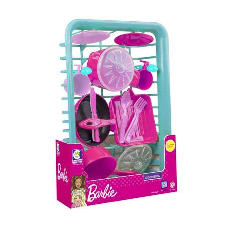 Imagem de Escorredor de Louças Infantil C/ Panelas - Barbie - Cotiplás