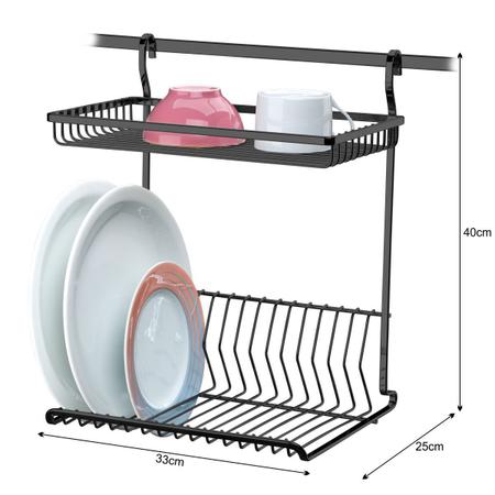 Imagem de Escorredor de Louças Suspenso Para 15 Pratos 2 Andares