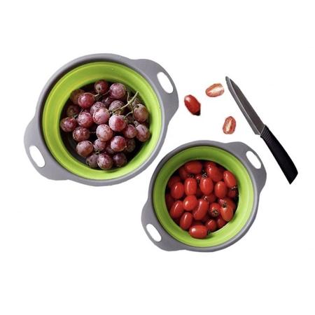 Imagem de Escorredor de macarrão Dobrável Retratil de Silicone para Macarrão Massas Legumes Saladas e Frutas de Cozinha e Restaura