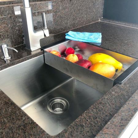 Imagem de Escorredor luxo multiuso aço inox 304 com 1mm de espessura