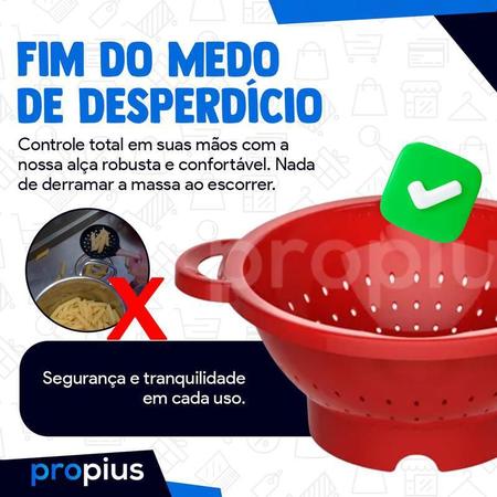 Imagem de Escorredor Massa Alça Arroz Silicone Coador Verdura