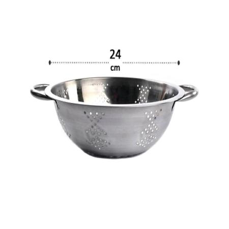 Imagem de Escorredor pratico modelo multiuso material de inox 24 cm utilidade de cozinha