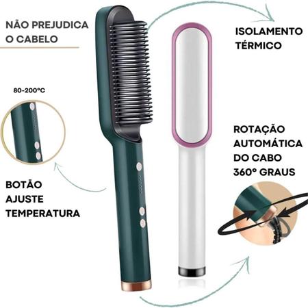 Escova Alisadora 3 Em 1 Potência Alta - Black Watch Imagem de Escova Alisadora 3 Em 1 Potência Alta