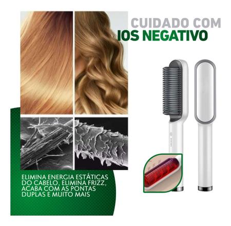 Imagem de Escova Alisadora 5 em 1 Alisa, Escova, Modela, Seca, Anti-Frizz - Profissional Cerâmica Bivolt