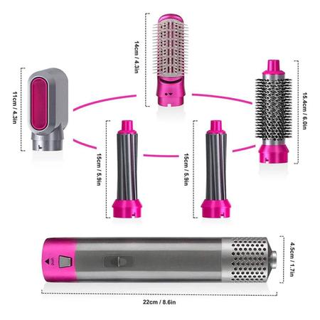 Imagem de Escova Alisadora 5 Em 1 Eletrica Modeladora Hair 110V