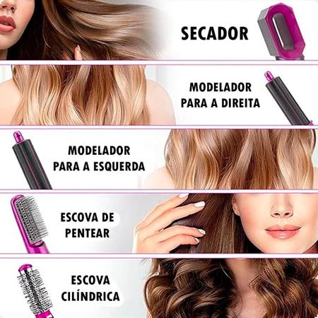 Escova Alisadora 5 Em 1 Profissional Hair 110V - Laurus Imagem de Escova Alisadora 5 Em 1 Profissional Hair 110V