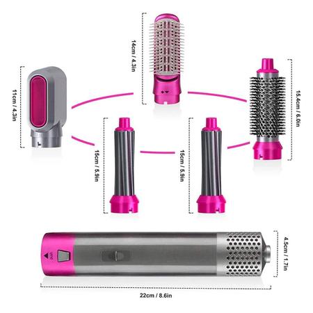 Escova Alisadora 5 Em 1 Profissional Hair 110V - Laurus Imagem de Escova Alisadora 5 Em 1 Profissional Hair 110V