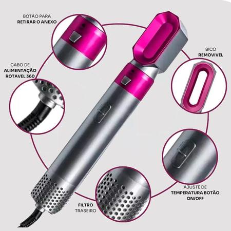 Escova Alisadora 5 Em 1 Profissional Hair 110V - Laurus Imagem de Escova Alisadora 5 Em 1 Profissional Hair 110V