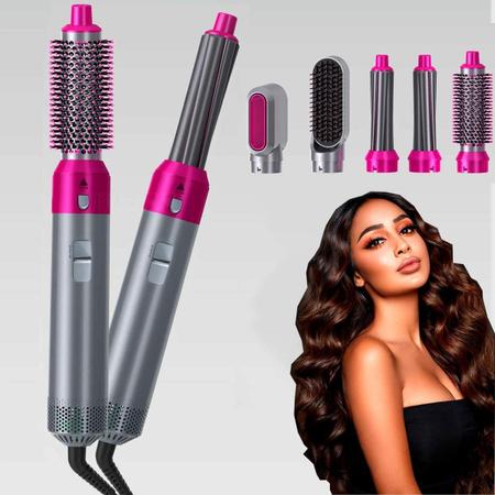 Imagem de Escova Alisadora 5 Em 1 Profissional Hair Rosa 110V