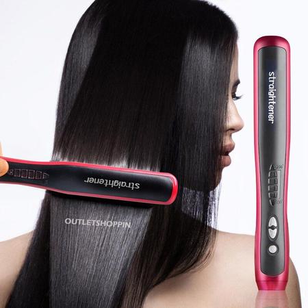 Imagem de Escova Alisadora Bivolt Luxury Hair Alisadores de Cabelo, Cerâmicos Anti-Escaldante, Alisamento, Escova Multifuncional