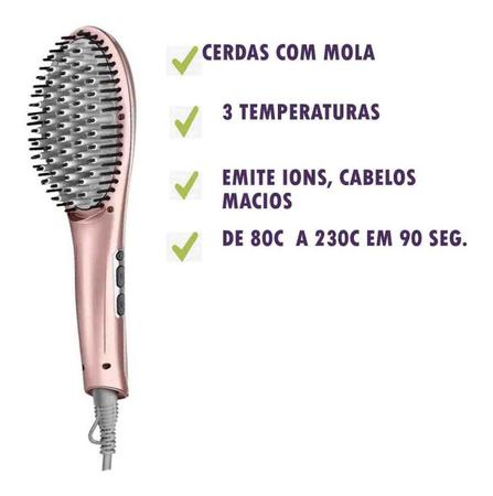 Imagem de Escova Alisadora Com Ions ,menos Frizz  Bivolt Mondial