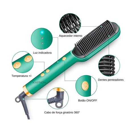 Imagem de Escova Brush Comb Alisadora Térmica AntiFrizz Modelador