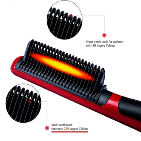 Imagem de escova cabelo crespo fios brilhantes resultado de prancha quente bivolt