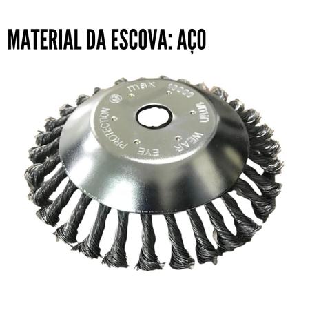 Imagem de Escova de Aço 200mm para Roçadeira a Gasolina