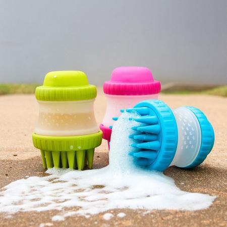 Escova De Banho Pets Massagem Silicone Reservatório Shampoo - CLEANING DEVICE Imagem de Escova De Banho Pets Massagem Silicone Reservatório Shampoo